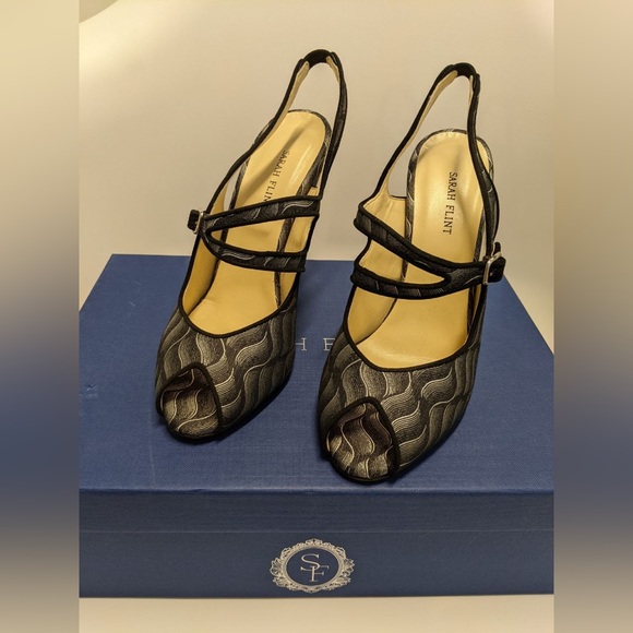 New Designer Sarah Flint Jacquard Pumps - Picture 5 of 9